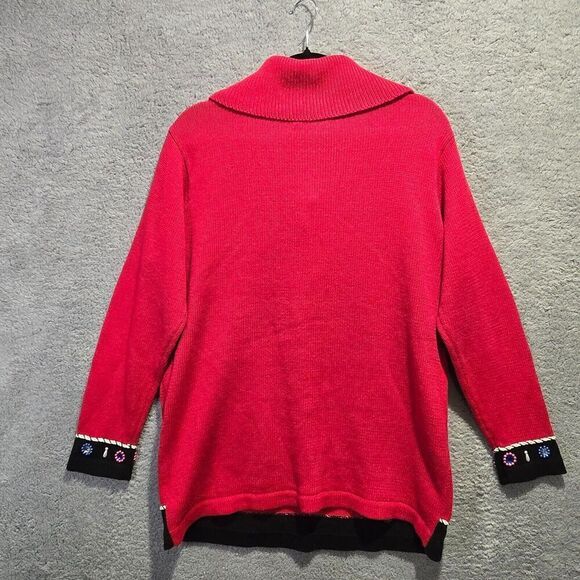 NWT BP DESIGN WOMENS CHRISTMAS SWEATER TREE SEQUIN COWL NECK Sz L HOLIDAY Beaded - Picture 10 of 13